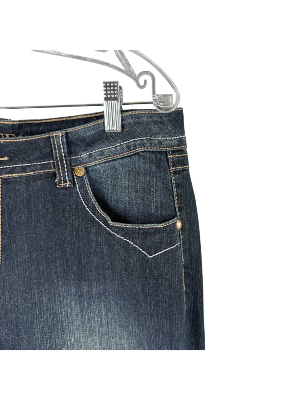 Grace In LA Jeans Womens 14 36 x 33 Blue Gold Embellished Stone Wash NWT Embroid - Picture 5 of 16